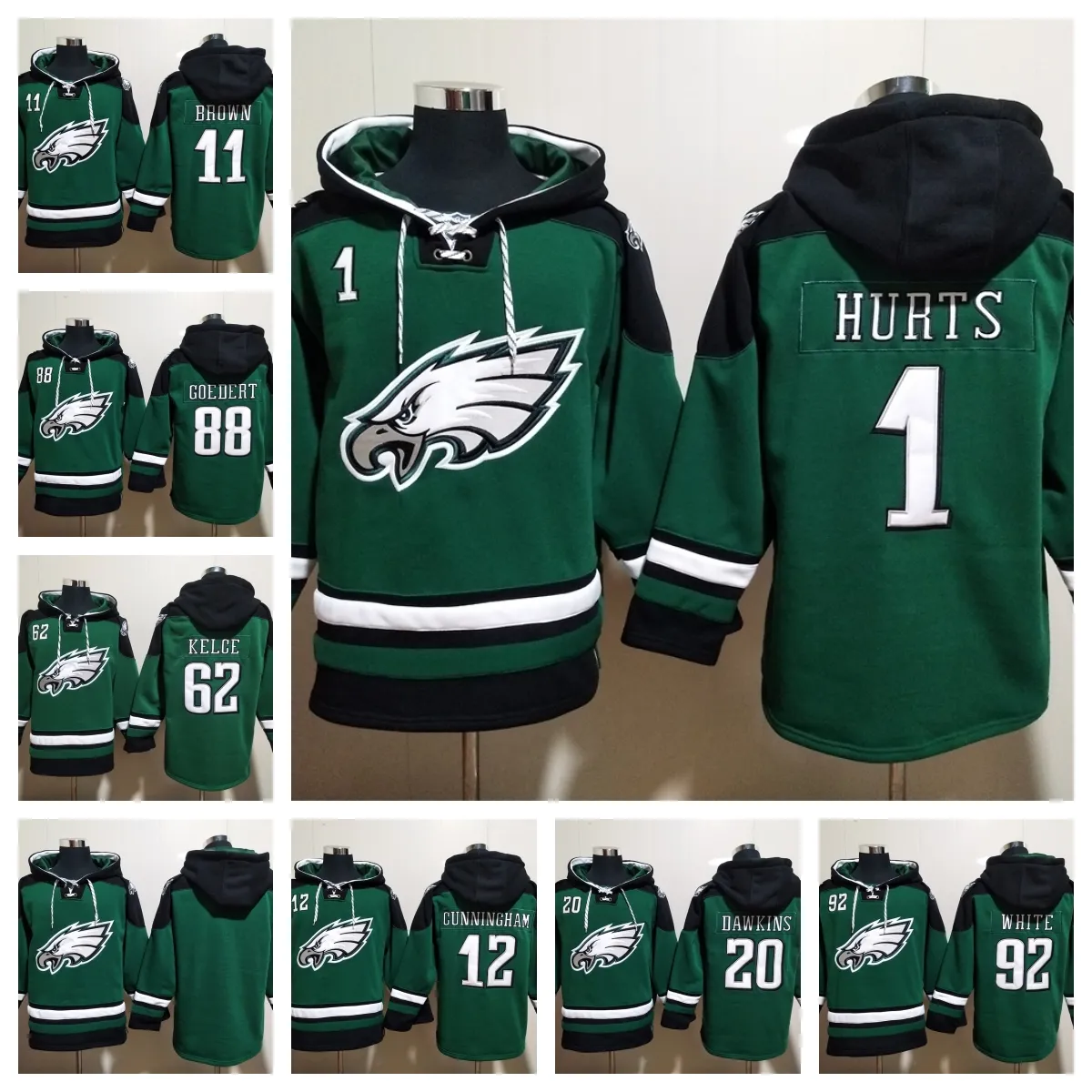 Philadelphia eagles hockey jersey hoodie clearance