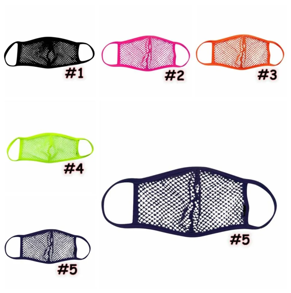 Breathable Mesh Mask 5 Colors Creative Exaggeration Washable Personality Face Masks Gauze Mask Cover Decoration Designer Masks CCA8839267