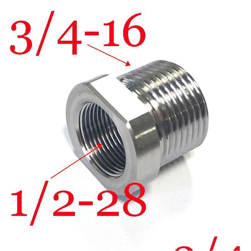 Adaptateur de filetage en acier inoxydable pour filtre à carburant mâle 1/2-28 femelle à 3/4-16 pour Napa 4003 Wix 24003 1/2X28 Soent Trap Converter Drop Deli Dht59