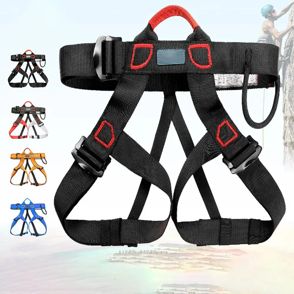 Imbracature da arrampicata Cintura di sicurezza per esterni Climb Rock Imbracatura di sicurezza Arrampicata sugli alberi Mezza imbracatura per donne Uomini Bambini Regalo ideale per scalatore di roccia 231024