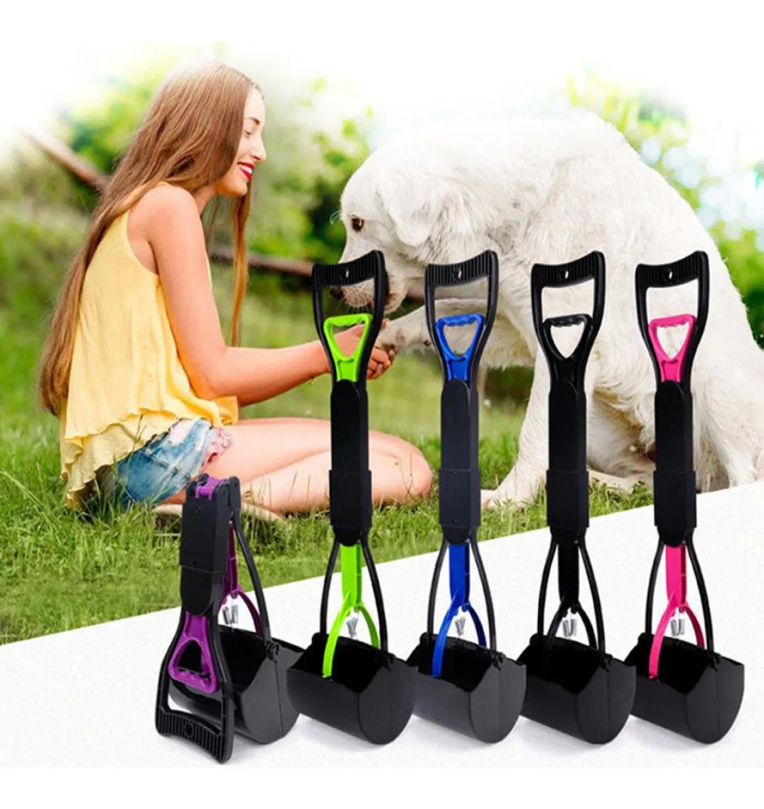Long Handle Pet Dog Pooper Scooper Cleaning Pick Up Grabber Remover Tools Plastic Poop Scoopers For Dogs zhao1317726
