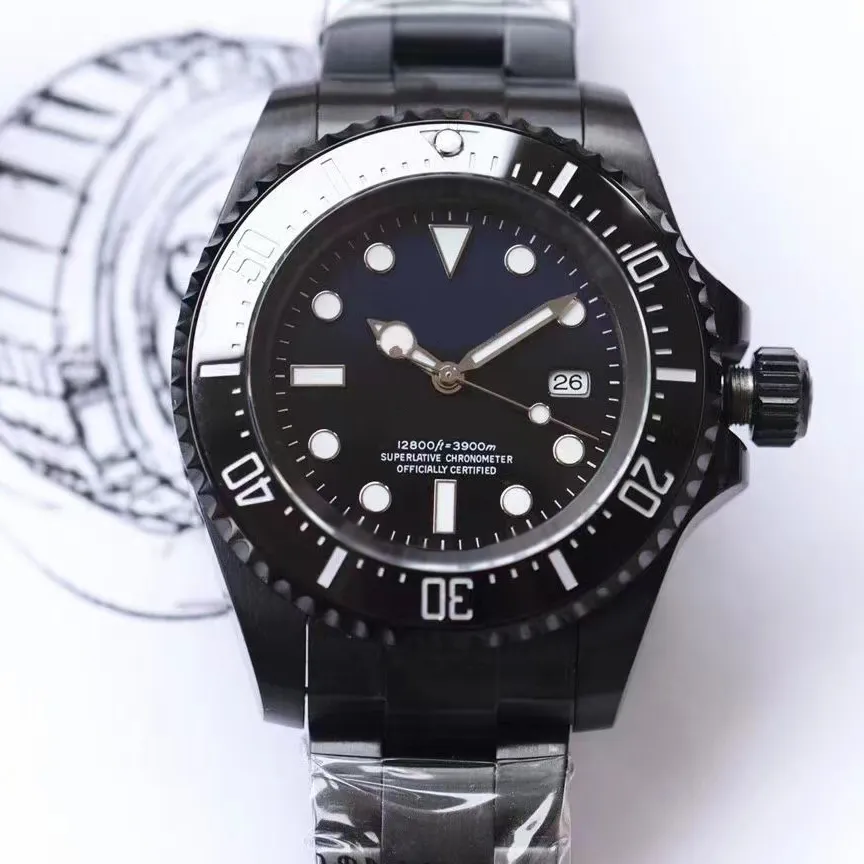 Mens relógios Montre de Luxe Homens Automático de Alta Qualidade Relógio Cinta de Prata Preto Inoxidável Mens Relógio Mecânico Relógios Super Luminosos para Dhgates