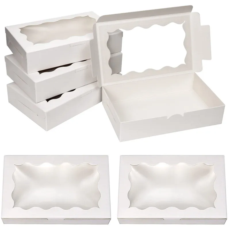 10 scatole quadrate per finestre bianche/Kraft con diverse dimensioni, regali per feste di matrimonio, scatole piatte per sapone e cioccolato fatte a