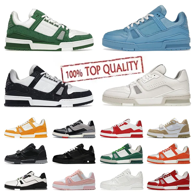 Hommes Femmes Luxurys Designer Chaussures Baskets Baskets Low Noir Blanc Bébé Bleu Marine Orange Vert Marron Rose Jaune Mens Tennis Mode Baskets En Plein Air