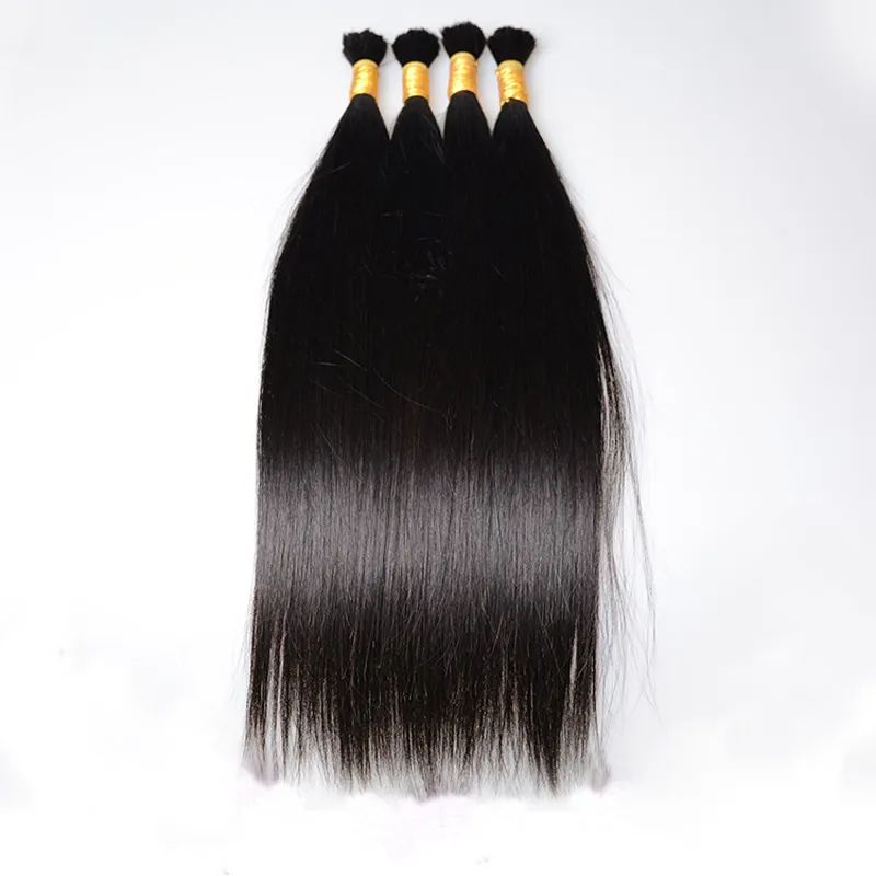 Brasilianska mänskliga hårbulkar silkeslen rak 10-30 tum naturlig färg hårförlängningar hårprodukter 3 bitar/parti