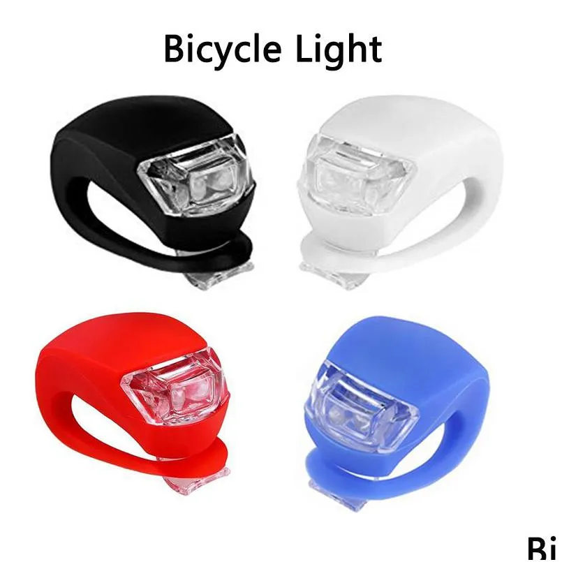 Bike Lights Sile Bicycle Cycling Head Front Rear Wheel Led Headlight For Mountain Roads Night Batteries Included Drop Delivery