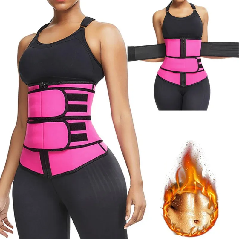 1PC Women's Zipper Waist Trainer Faja Waist Shape Neoprene Belt Columbia  Shoulderless Belt Pink Waist Trimmer Company Sticker Line 231025