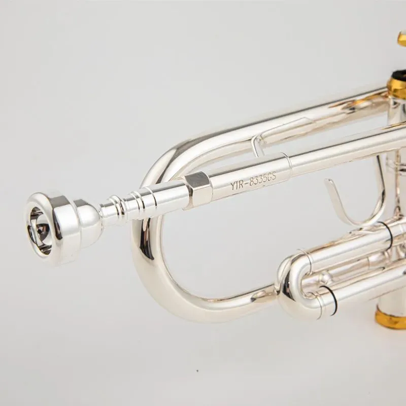 Tillverkad i Japan Quality 8335 BB Trumpet B Flat mässing Silver Plated Professional Trumpet Musical Instruments With Leather Case 00