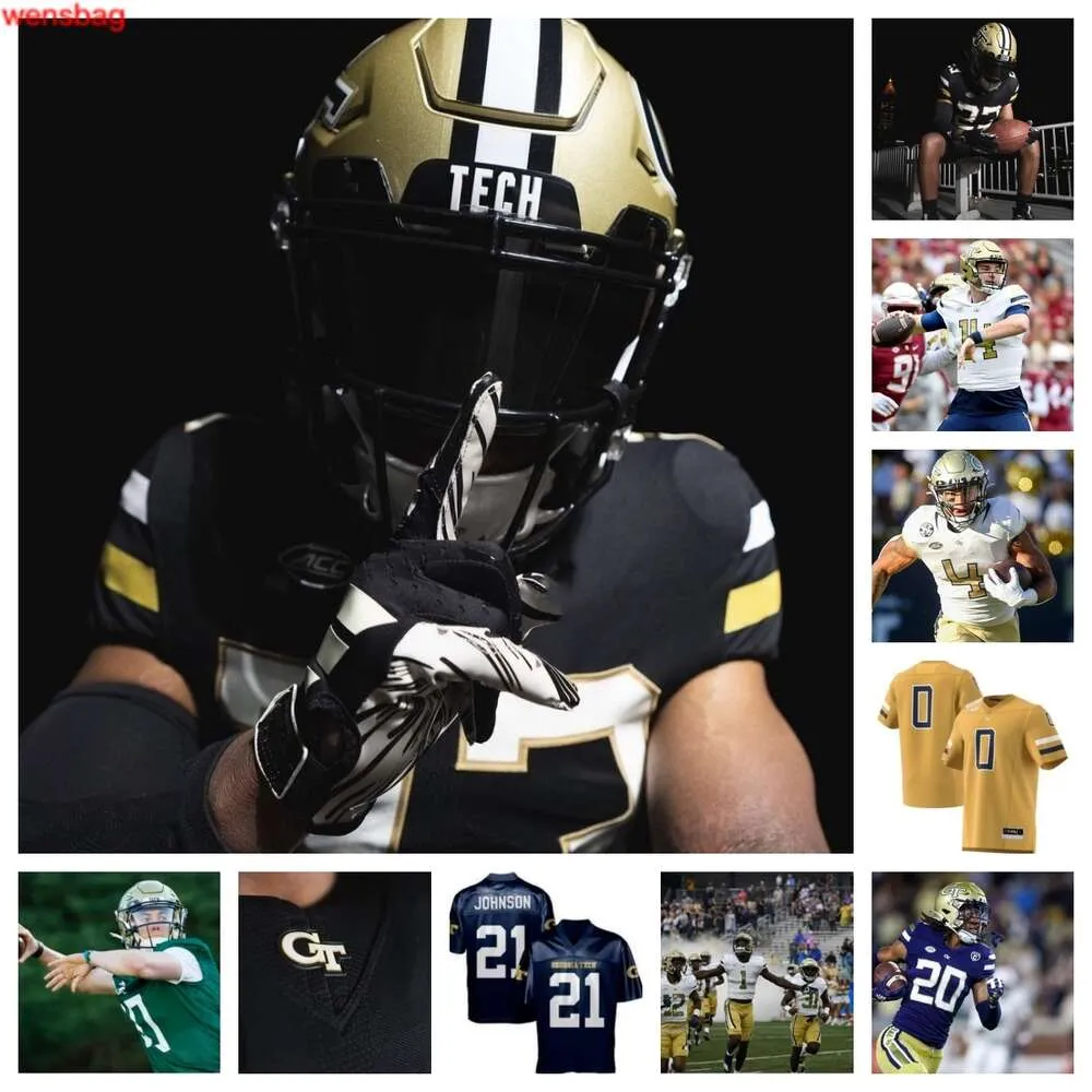 Georgia Tech Yellow Jackets Football Jersey 10 Kenan Johnson 44 Kyle Efford 5 Clayton Powell-lee 85 Billy Ward 21 Omar Daniels 29 Nico Dowdell 58 Brandon Best