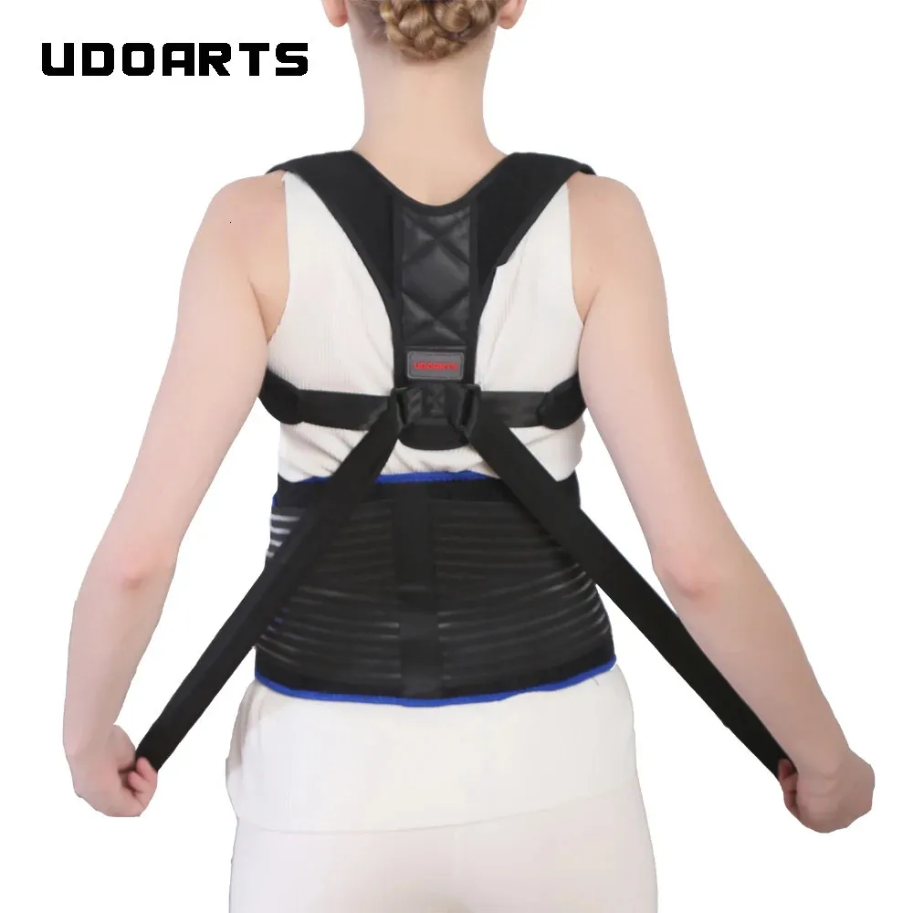 Back Support UdoArts Justerbar ryggstöd Posture Corrector Brace med avtagbara stålskivor 231024