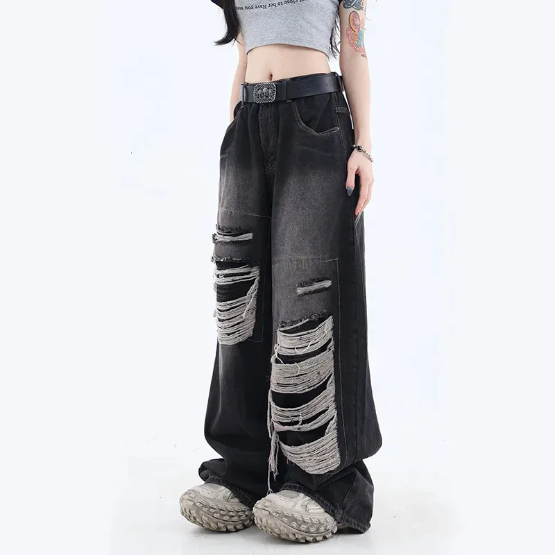 Women's Autumn And Winter Valentine's Day Jeans Printed Hole Thickened  Trousers Denim Knit Leggings Straight Jean