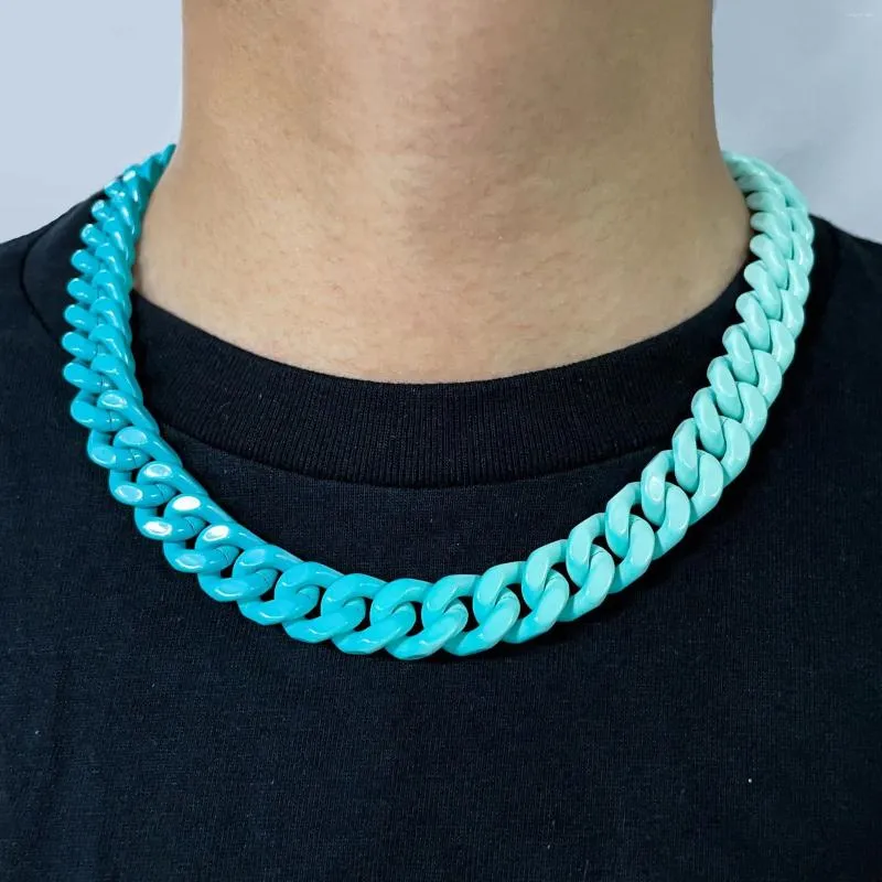 Chaînes Ulj dégradé haute poli 316L collier en acier inoxydable coloré cubain hommes été hip-hop sans fondu niche qualité bijoux