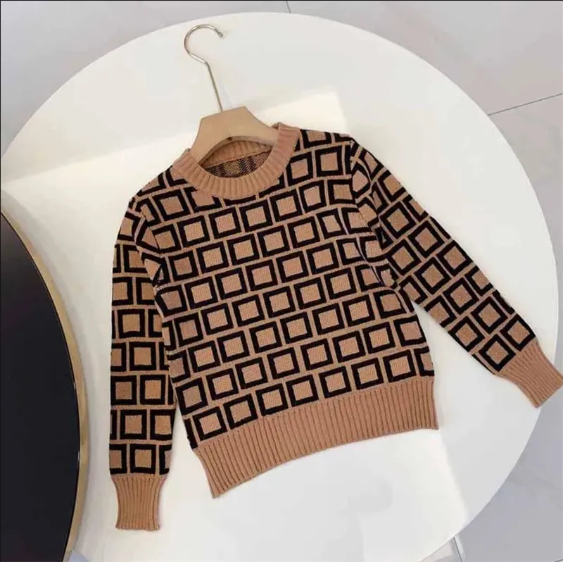 Designer enfants pull garçon mode pull tricoté marque lettre imprimé sweats à capuche bébé enfants décontracté chaleur hiver hauts