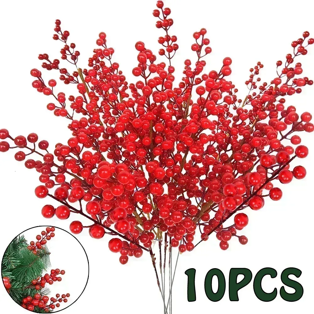 Decorazioni natalizie 110 pezzi Simulazione Berry 14 bacche Fiore artificiale Frutta Piante di ciliegio Decorazione domestica per feste Regalo fai da te 231025