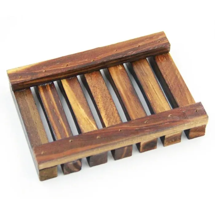 Natural Wooden Bamboo Soap Dish Tray Holder Storage Rack Plate Box Container for Bath Shower Plate Bathroom FY4366 C0612G02