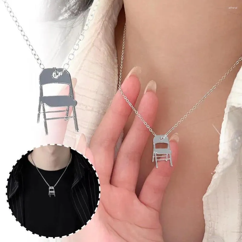 Colares de pingente Originalidade cadeira dobrável colar colar corrente clavicular unisex moda jóias