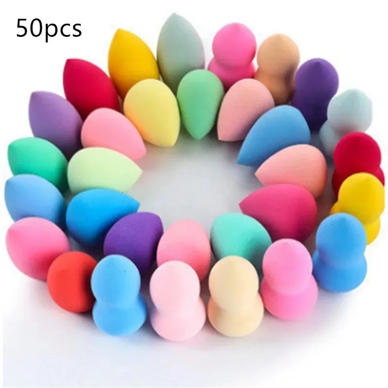 Éponges Applicateurs Coton 50 pcs/Mini éponge de maquillage bouffée forme de goutte d'eau maquillage fond de teint doux bouffée poudre hydrophile fond de teint éponge bouffées cosmétiques 231025