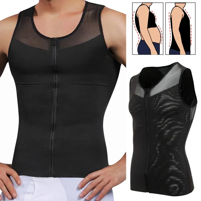 1 st män formar bukformning av bukformning av kvinnors formningskomprimeringskjorta med dragkedja midjeträning bröstet topp 231025
