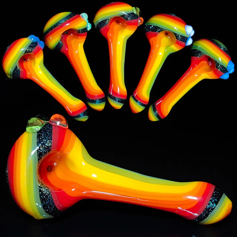 glass tube pipe heady pipe large bowl glass bubbler pipe tobacco glass bowl smoke pipe spoon pipes Wig Wag Glass Pipe With Dichroic Glass Inside Out Pipes