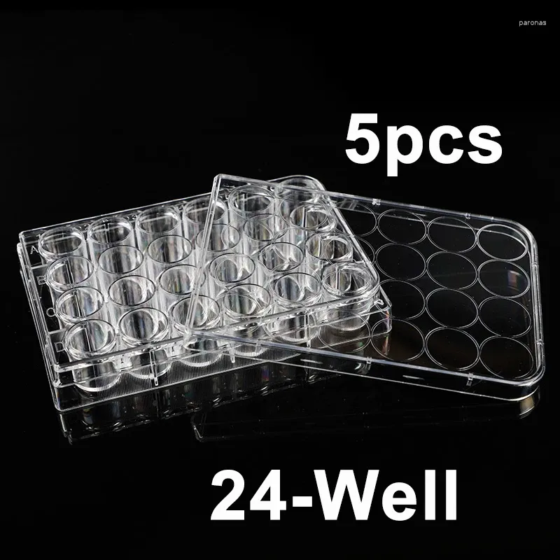 5pcs polistyren 24 Studnie Petri Dania naczynia hodowlane - dziury do laboratoryjnego biologicznego laboratorium naukowego