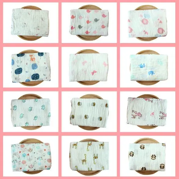 74 Styles Swaddling Cotton Nyfödd spädbarnsbaläktar Filt Baby Swaddles Badhandduk Nyfödda Muslin Filtar CCA9574 60st ZZ