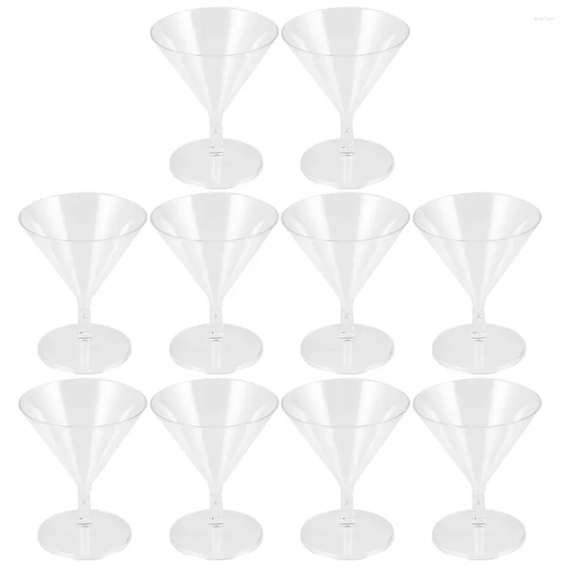 Wine Glasses 10pcs Plastic Cocktail Cup Martini Whiskey