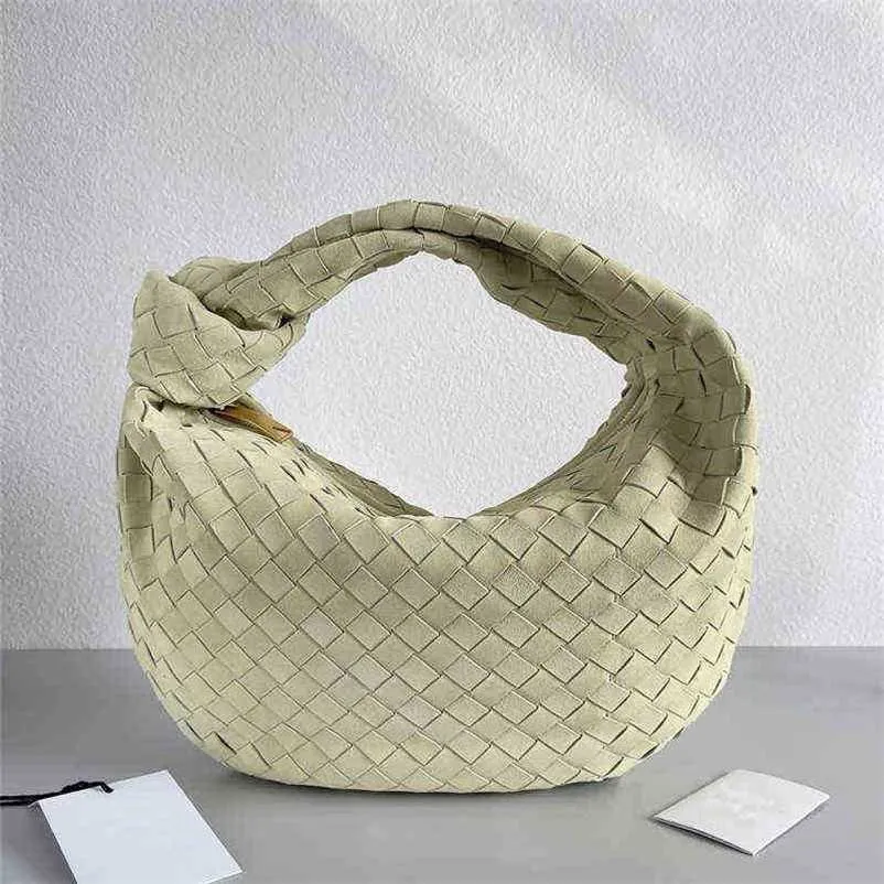 Sac de créateur Venetasbottegas Sacs à main Moyen Jodie Tissé Sac à main pour femme Original Peau de mouton Peau de cerf nouée Aisselle Dumplings Lait Marron