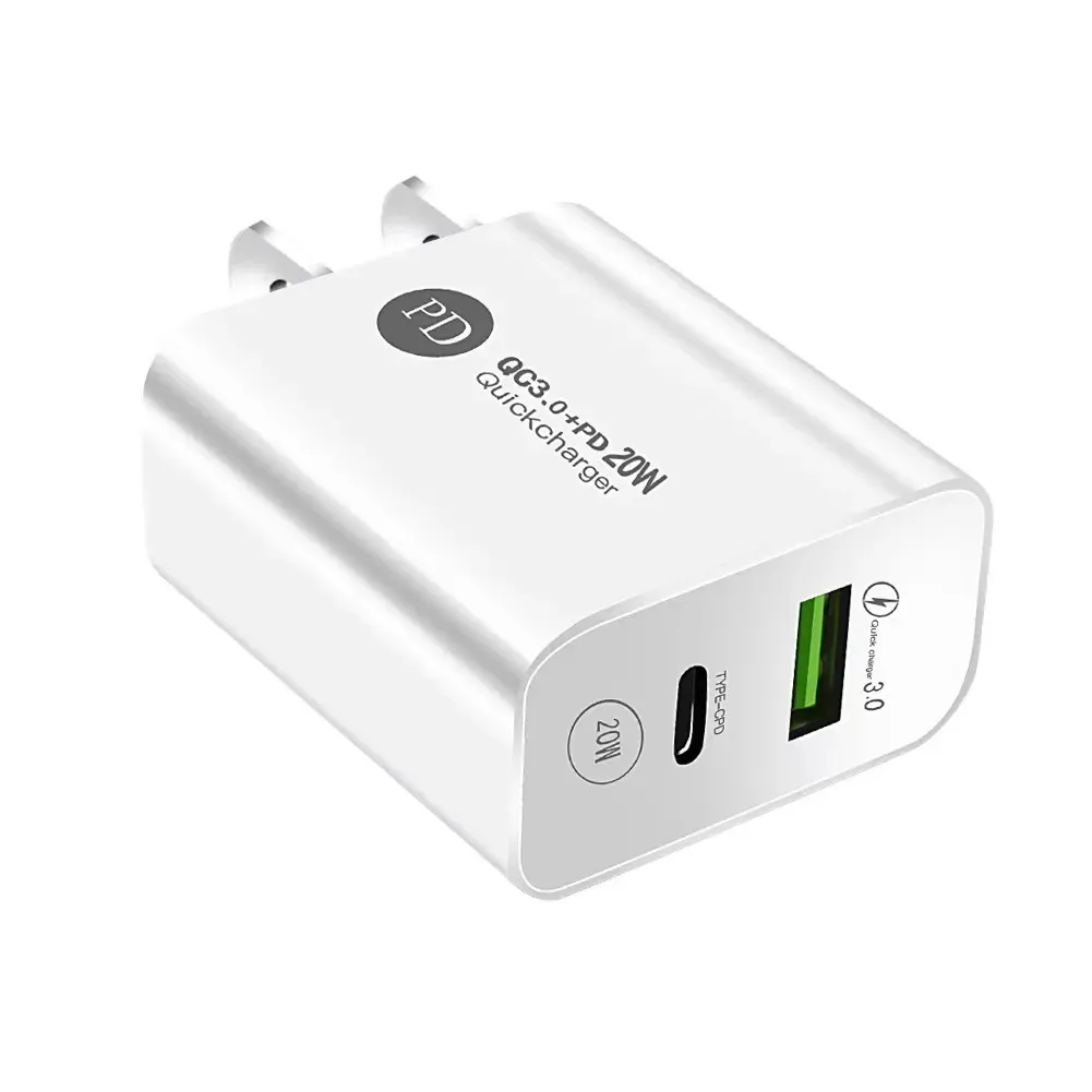 20W PD USB C Wall Charger Power Adapters USB QC3.0 Typ C Fast Charge Charger för Samsung S22 S23 Ultra iPhone Xiaomi PC EU US Plug