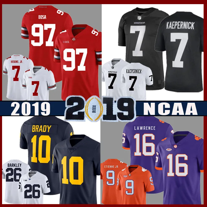 NCAA Ohio State Buckeyes 97 Nick Bosa 7 Dwayne Haskins Jr American Football Jersey Tom Brady Saquon Barkley Tua Tagovailoa Vrt5 2222