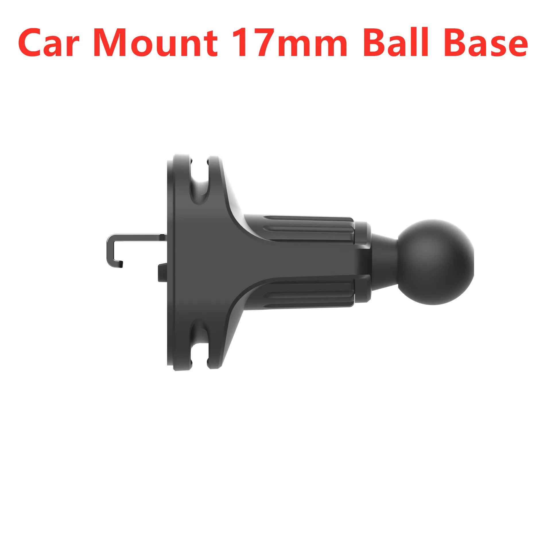 360 Rotação de ventilação de ar do carro Clip Mount 17mm Base de cabeça esférica Gancho de metal para suporte de telefone móvel de carro universal