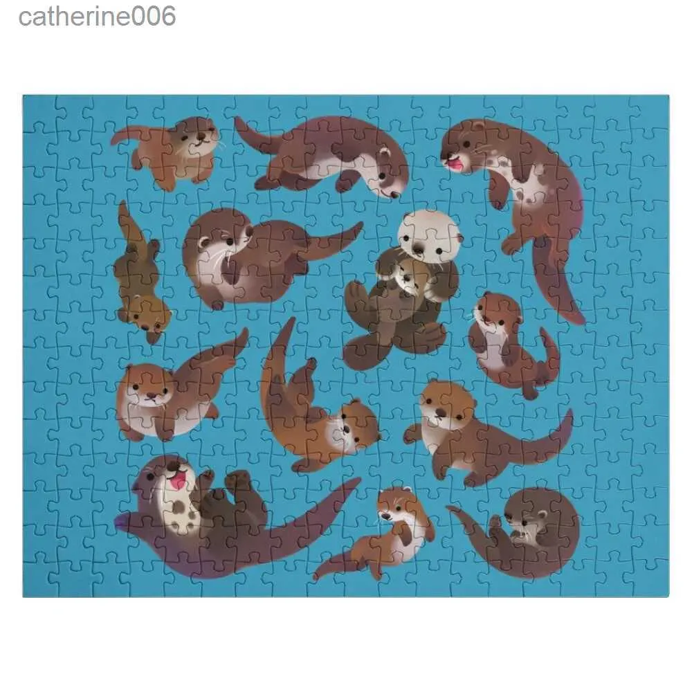 Puzzles Otter Jigsaw Puzzle Personalize Puzzle Wooden Decor Paintings Wood Puzzles For AdultsL231025