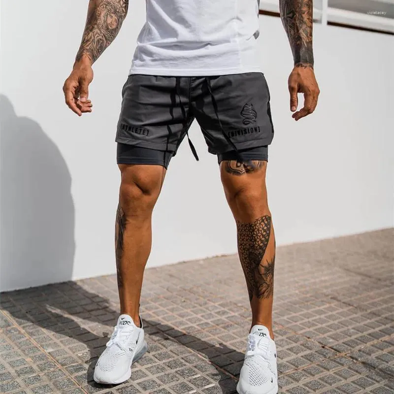 Men's Shorts 2 In 1 Running Men 2023 Gym Sport Man Double-deck Quick Dry Fitness Pants Jogging Sports 3 Pieces