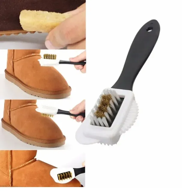 3 Side Cleaning Shoe Brush Plastic S Shape Shoe Cleaner For Suede Snow Boot Shoes Household Clean Tools 358QH
