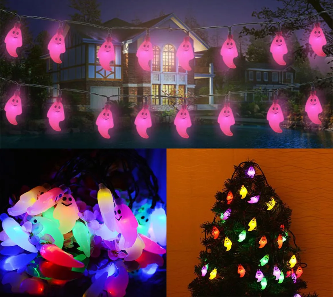 LED Ghost Lights Halloween Christmas Decorations 20 Lights Ghost Solar