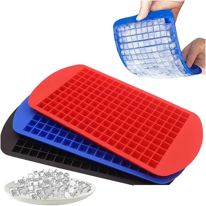 Barverktyg Sile Ice Cube Tray 160 Grids Square Summer Diy Fruit Maker Bar Cold Drink Mold Home Garden Kitchen, Dining Bar Barware Dhdhl