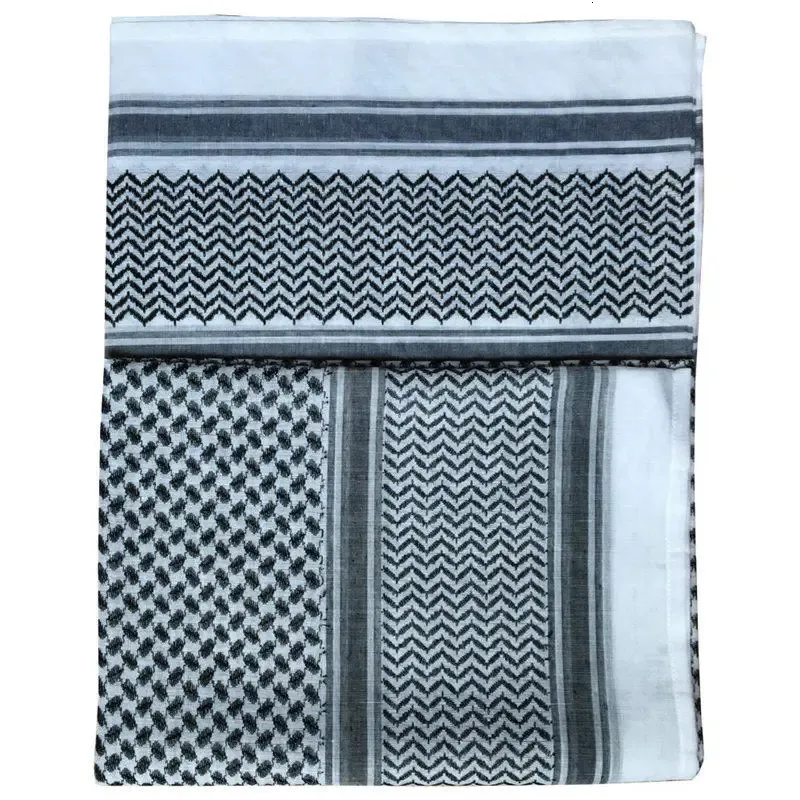 Jungle 100% Cotton Shemagh Scarf – Black On Blue, Unisex, New Without Tags