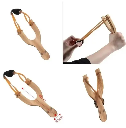 おもちゃ木製素材のスリングショットラバーストリングファン伝統的な子供たち屋外カタパルト興味深い狩猟用小道具おもちゃ378QH