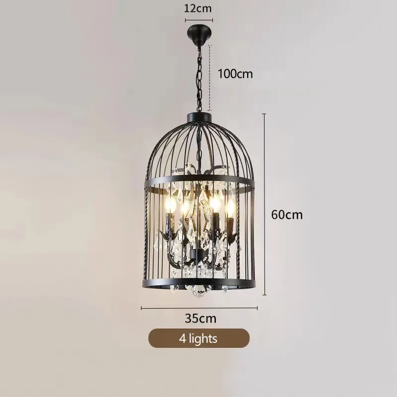 Paralume A Gabbia Per Uccelli In Metallo Oro Rosa - Soffitto Stile Industriale, Ferro Battuto, Per Lampadine LED/CFL Max 60W, Con Anello Riduttore - 2