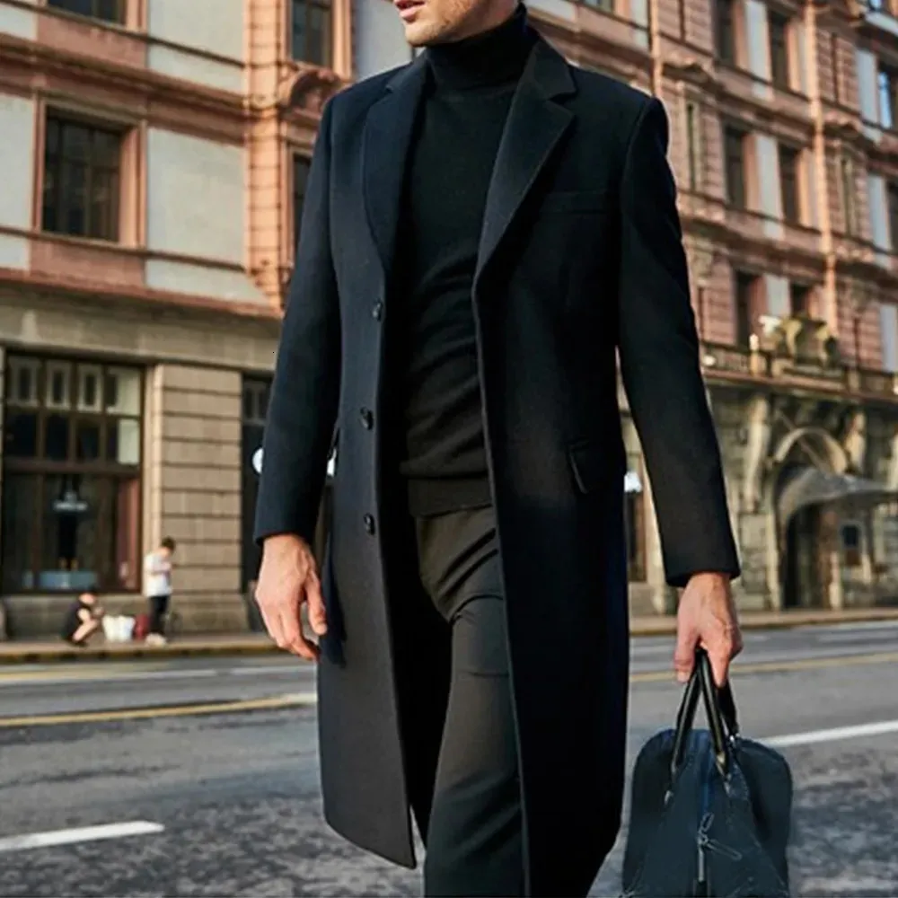 British Style Mens Woolen Jackets Online Coat Slim Fit Single