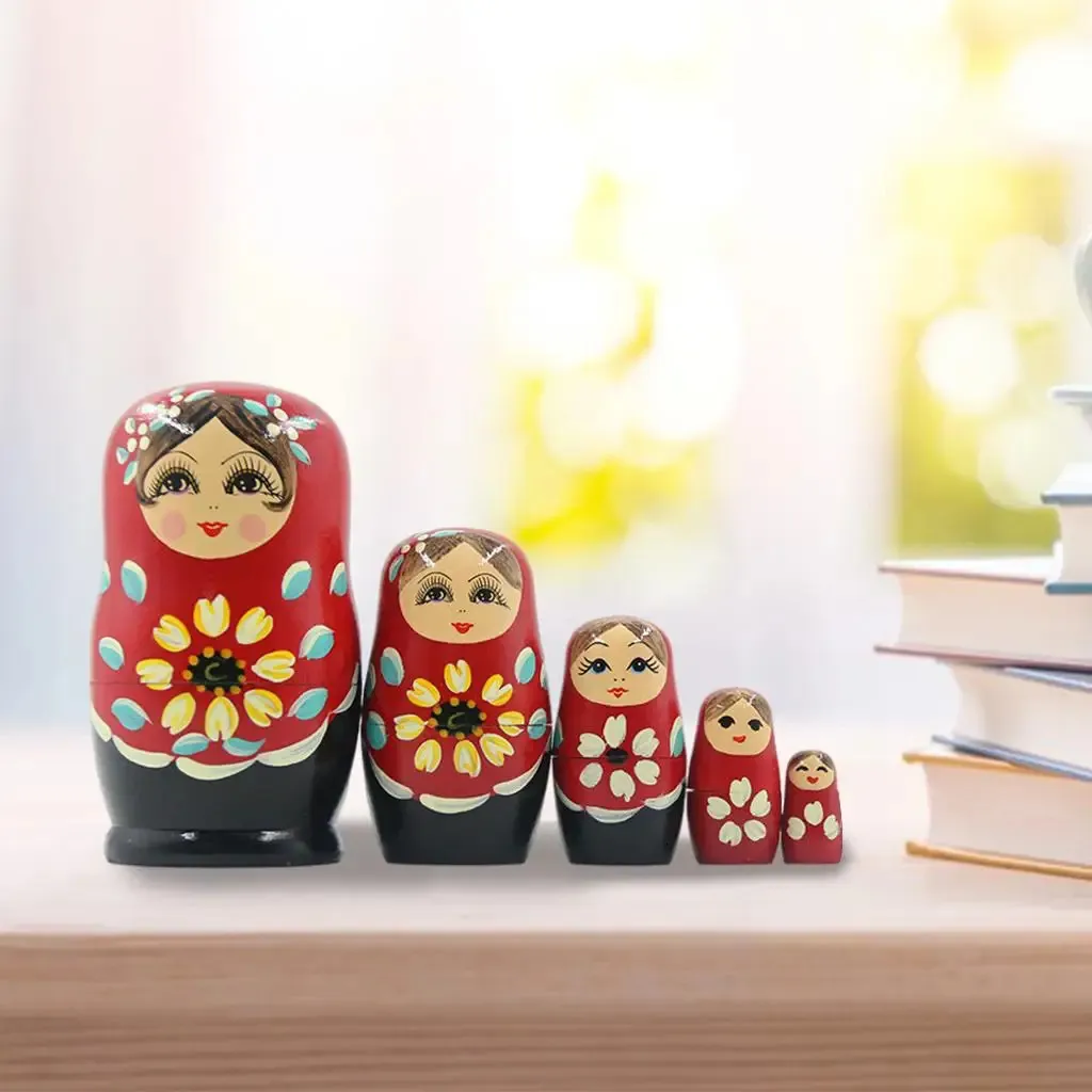 5pcs Cute n Nesting Dolls, Matryoshka Doll Dolls for Children Kids Christmas Birthday Room Decoration