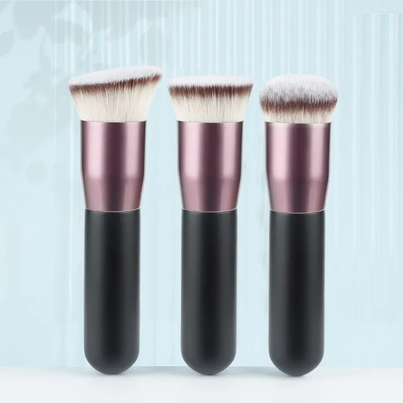 Pincéis de maquiagem 1 pcs profissional pó plano líquido fundação blush escova corretivo contorno facial compõem ferramenta