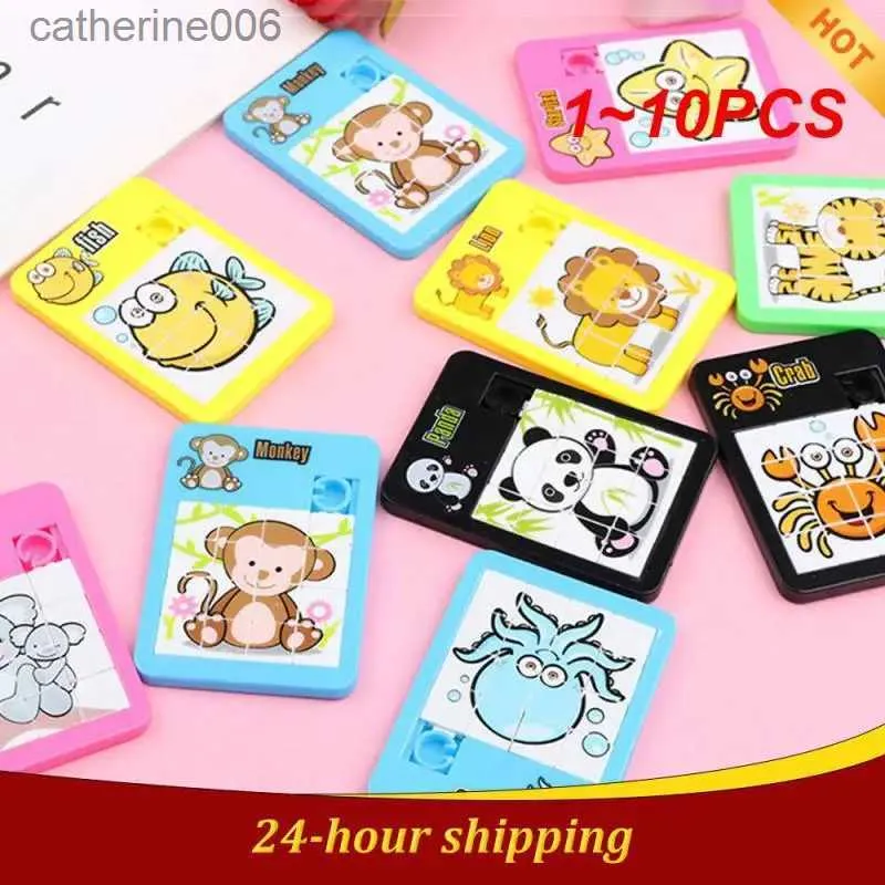 Puzzles 1~10PCS Number Learning Slide Puzzles For Kids Cartoon Education Animal Children's Jigsaw Puzzle Toy School Kindergarten GiftL231025