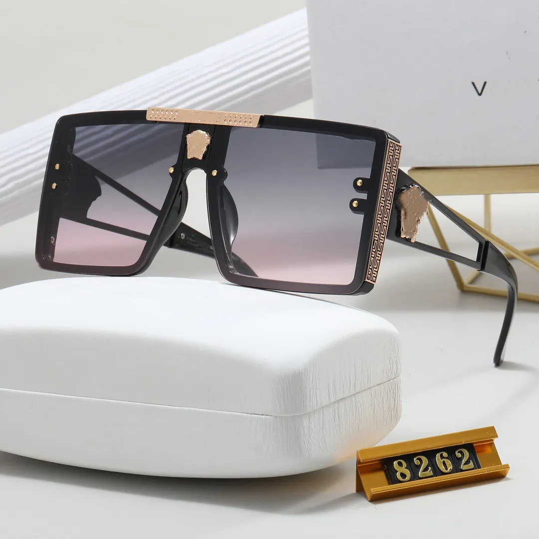 Fashion Classic Designer Solglasögon för män Kvinnor Solglasögon lyxiga polariserade pilot överdimensionerade solglasögon UV400 Eyewear PC Frame Polaroid Lens H8262