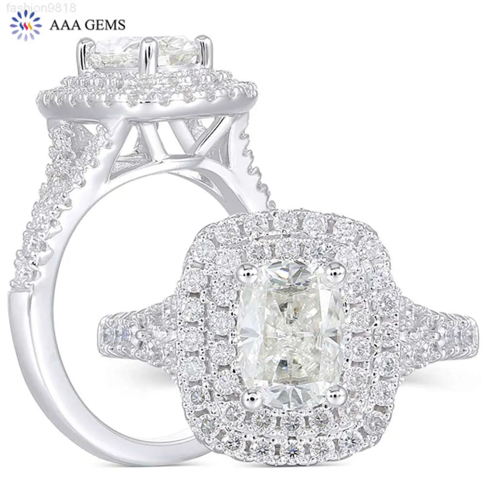 AAA GEMS 18K 2ct Fine Jewelry Real White Gold Hip Hops Jewelry Wedding Band Engagement Moissanite Ring Moissanite Ring