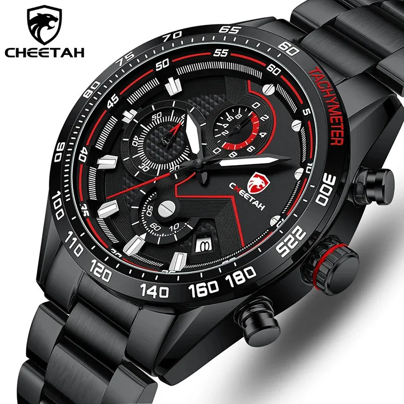 Wristwatches CHEETAH Watch for Men Top Brand Business Casual Quartz Mens Wristwatch Waterproof Chronograph Stainless Steel Wacthes Male 231025