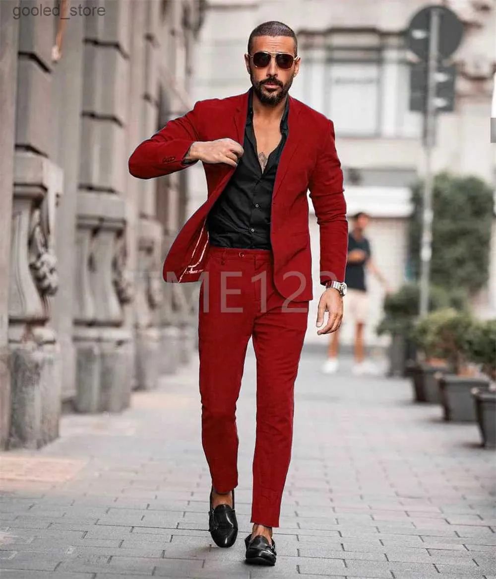 Blazing Burgundy Men's Suit - OppoSuits