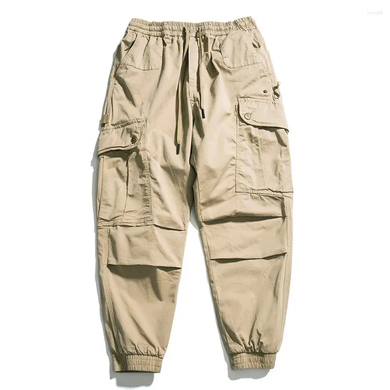 Men's Tracksuits Elmsk Multi Pocket Work Attire Leggings Casual Pants Summer Japanese Fashion Brand Retro Loose Fitting Pure Cotton