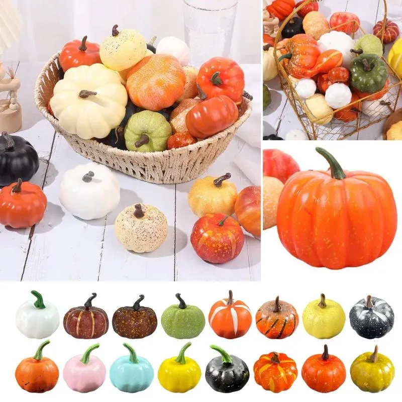 Decorative Flowers 2023 Mini Artificial Halloween Pumpkin Decor Simulation Vegetable Diy Craft Home Party Prop Farmhouse Harvest