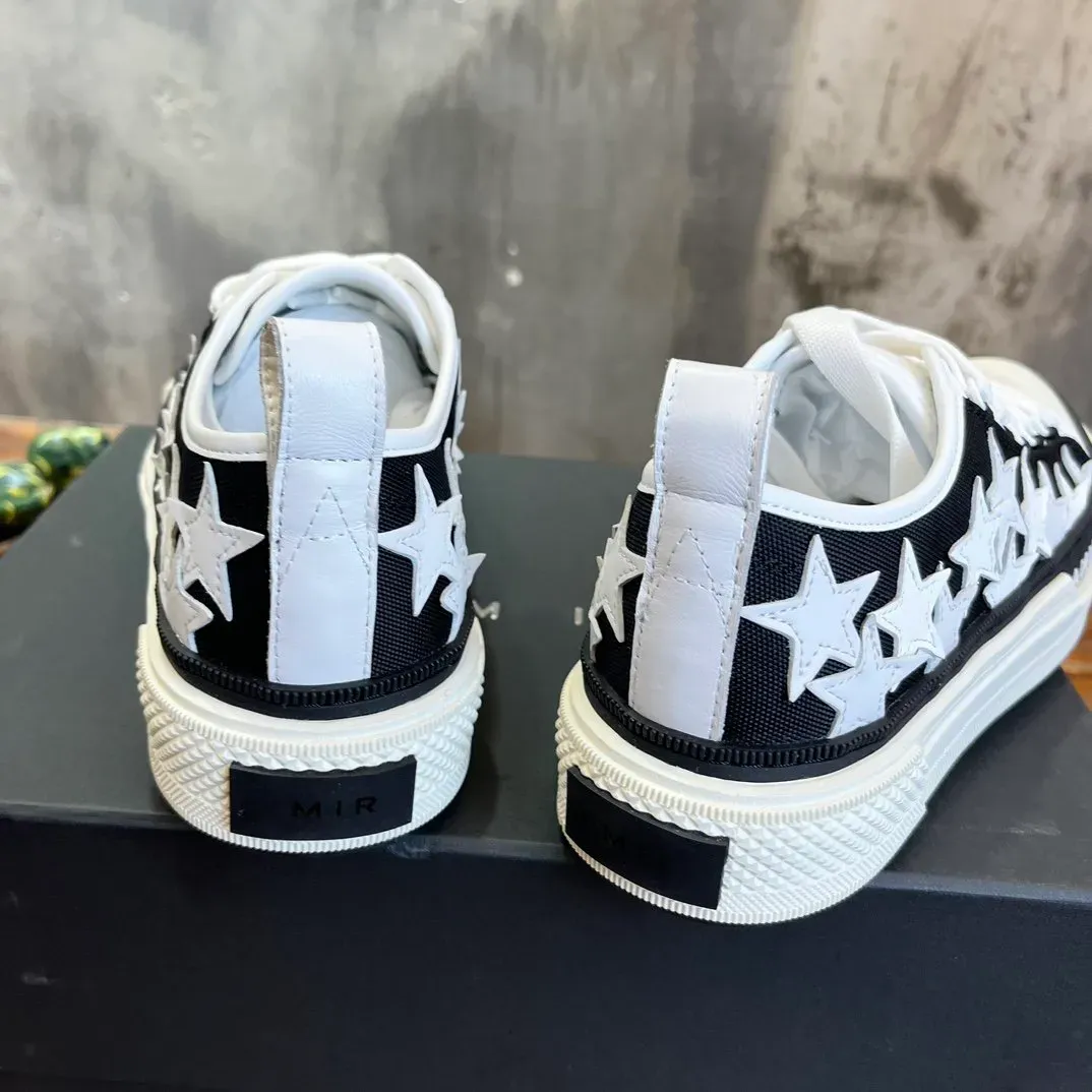 【訳あり特価‼️】AMIRI STARS COURT HI 26cm Amiri Stars Court Hi in Black & White | FWRD
