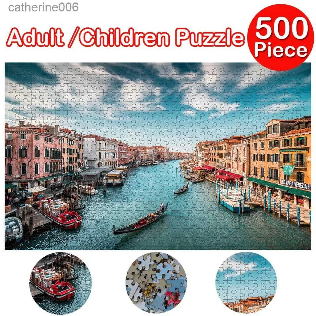 Puzzles Adults Puzzles 500 Piece Large Puzzle Game Architecture Tourist Attraction Interesting Toys Adults and Kid Toy Children GiftL231025